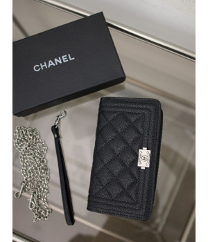 (국내배송) 샤넬 보이 샤넬 지퍼 카드지갑 캐비어 가죽 폰케이스
