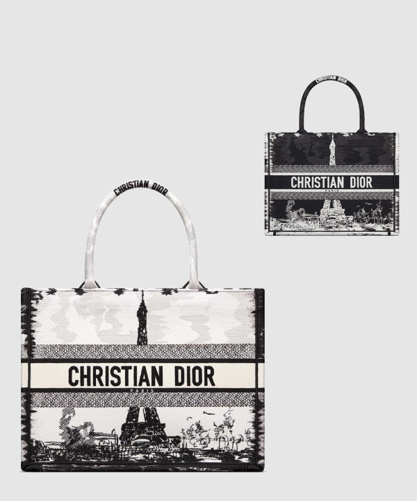 디올 북 토트백 미디움 에펠탑 M1296
