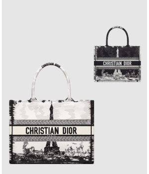디올 북 토트백 미디움 에펠탑 M1296