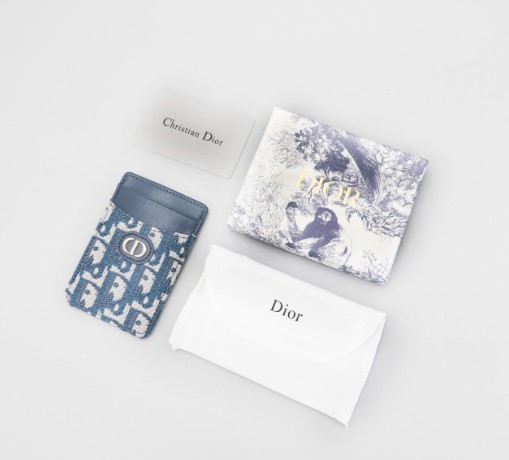 (국내배송) 디올 30 몽테인 디올 오블리크 자카드 세이지 카드 홀더 블루