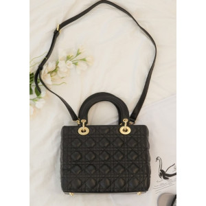 (국내배송) 디올 LADY 레이디  블랙 미디엄 백