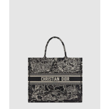 디올 북 토트백 라지 스타 자수 블랙 멀티컬러 M1286
