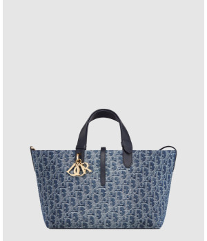 디올 뚜주흐 토트백 미디움 오블리크 블루 M2821