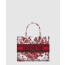 디올 미디움 디올 북 토트백 화이트 레드 르 꾀흐 파피용 M1296