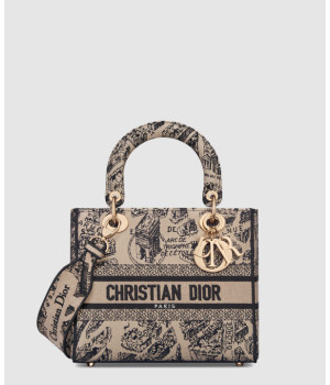 디올 미디움 레이디 디라이트 백 플랜 드 파리 베이지 멀티컬러 M0565