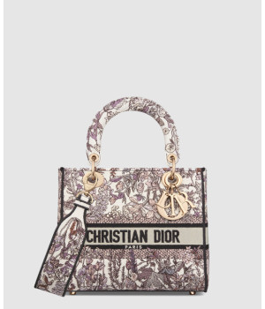 디올 미디움 레이디 디라이트 백 화이트 멀티컬러 4 쎄종 하이버 M0565