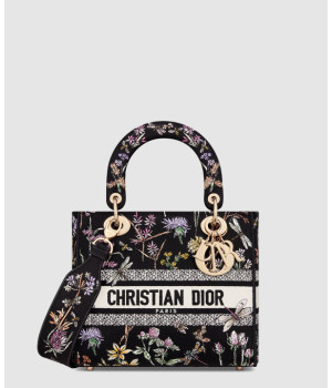 디올 미디움 레이디 디라이트 백 허바륨 자수 블랙 멀티컬러 M0565