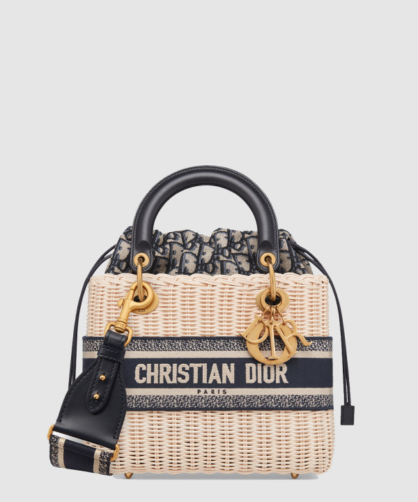 디올 미디움 레이디 디라이트 백 내추럴 라탄 M0565