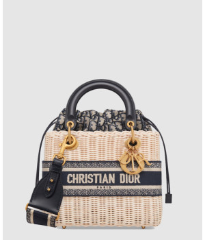 디올 미디움 레이디 디라이트 백 내추럴 라탄 M0565