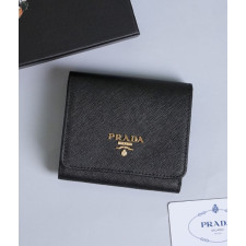(국내배송) 프라다 사피아노 메탈 로고 플랩 반지갑