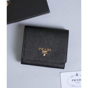 (국내배송) 프라다 사피아노 메탈 로고 플랩 반지갑