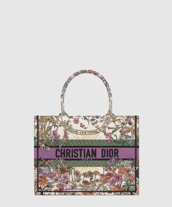 디올 미디움 북 토트 디올 4 쎄종 에떼 쏠레이 자수 에크루 멀티컬러 M1296