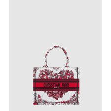 디올 북토트백 스몰 화이트 레드 르 꾀흐 파피용
