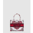 디올 북토트백 스몰 화이트 레드 르 꾀흐 파피용