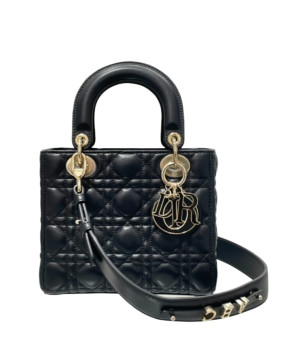 디올 레이디 디올 ABC 스몰 백 컬러 팬던트 (블랙/까나쥬/램스킨)