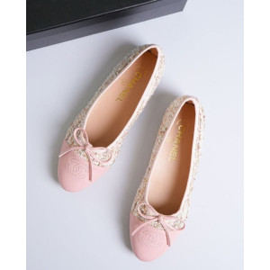 (국내배송) 샤넬 트위드 발레리나 플랫 슈즈