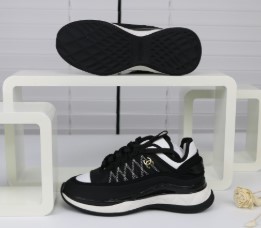 (국내배송) 샤넬 믹스드파이버 한정판 스니커즈 블랙 금장CC