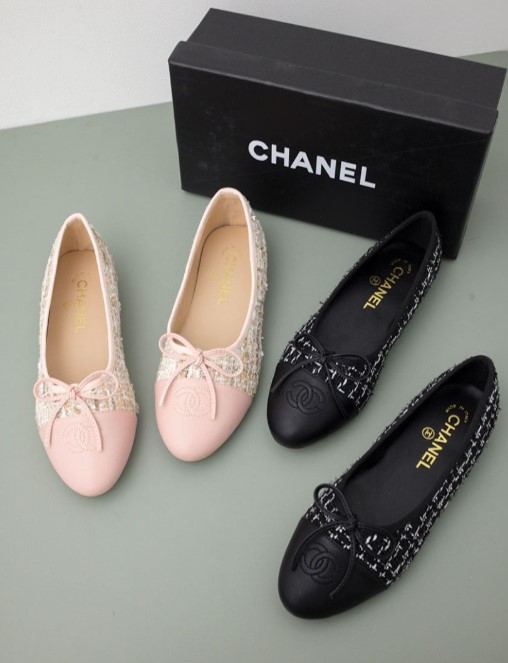 (국내배송) 샤넬 트위드 발레리나 플랫슈즈