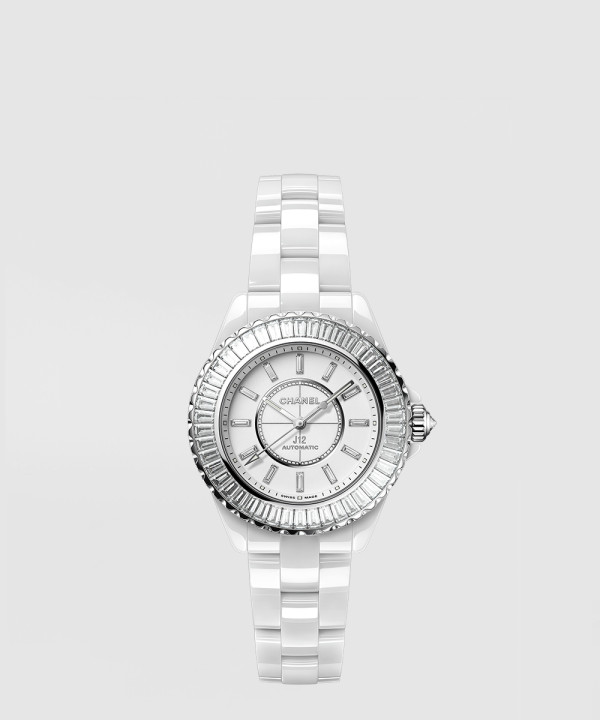 샤넬 J12 바게트 다이아몬드 베젤 워치 칼리버 12.2, 33mm H7430