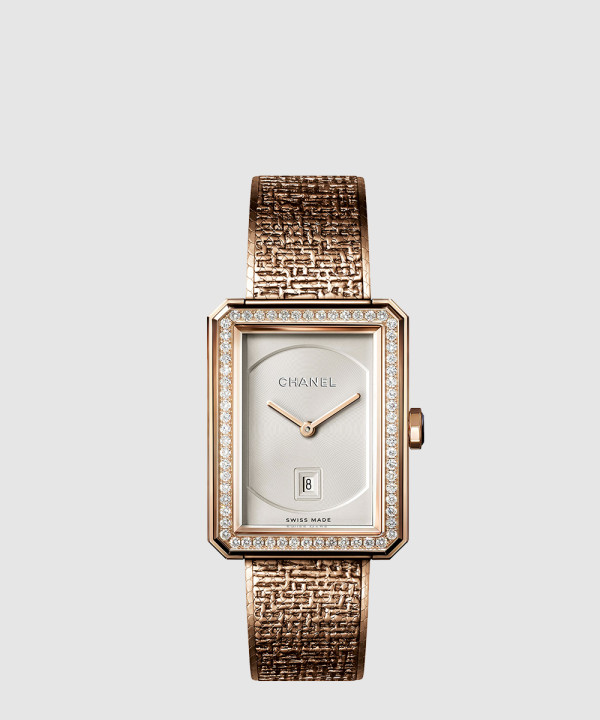 샤넬 보이프렌드 트위드 워치 34.6mm H5315