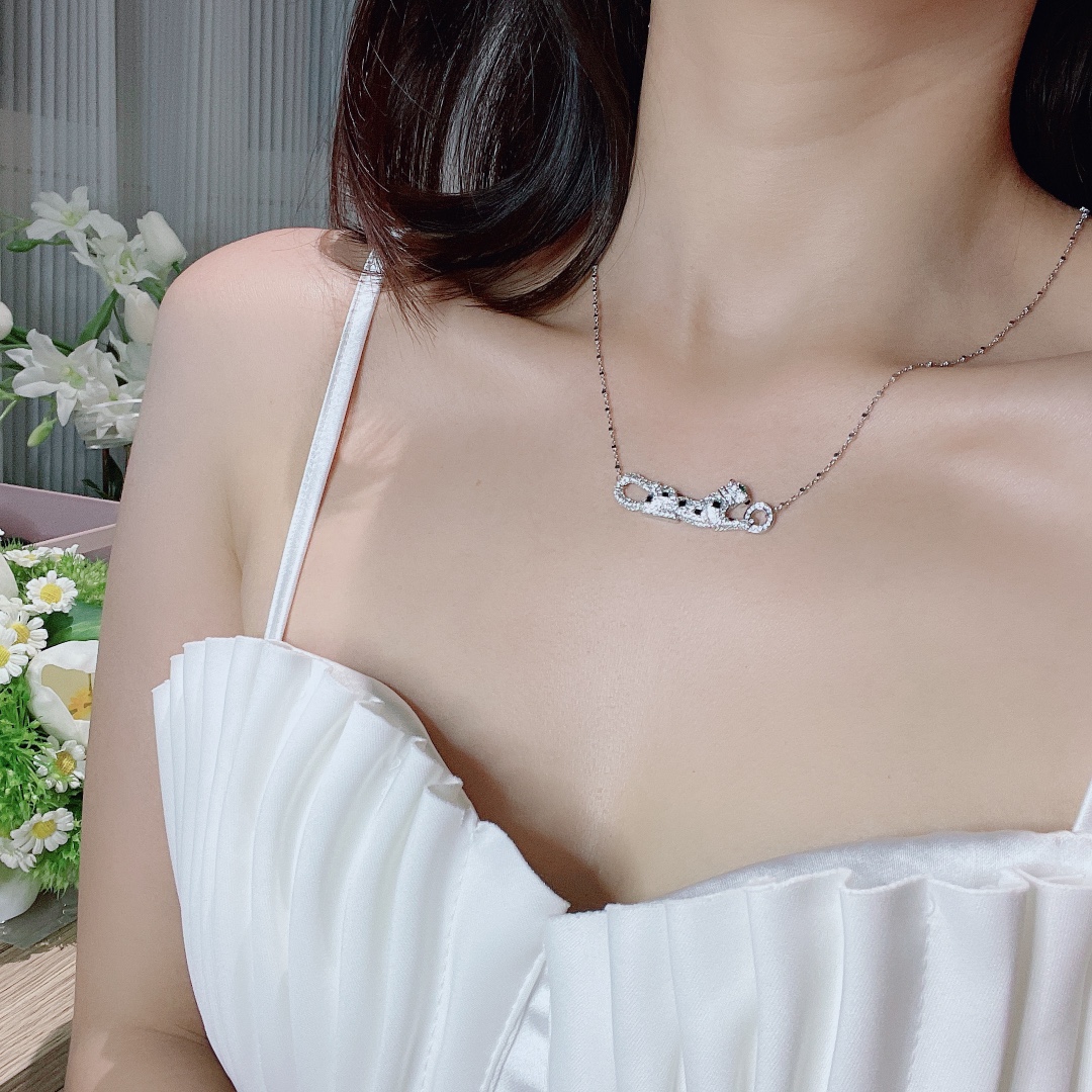 ​18K 하이엔드 미러급 까르띠에 팬더 드 다이아 목걸이 (구성품 풀박스)