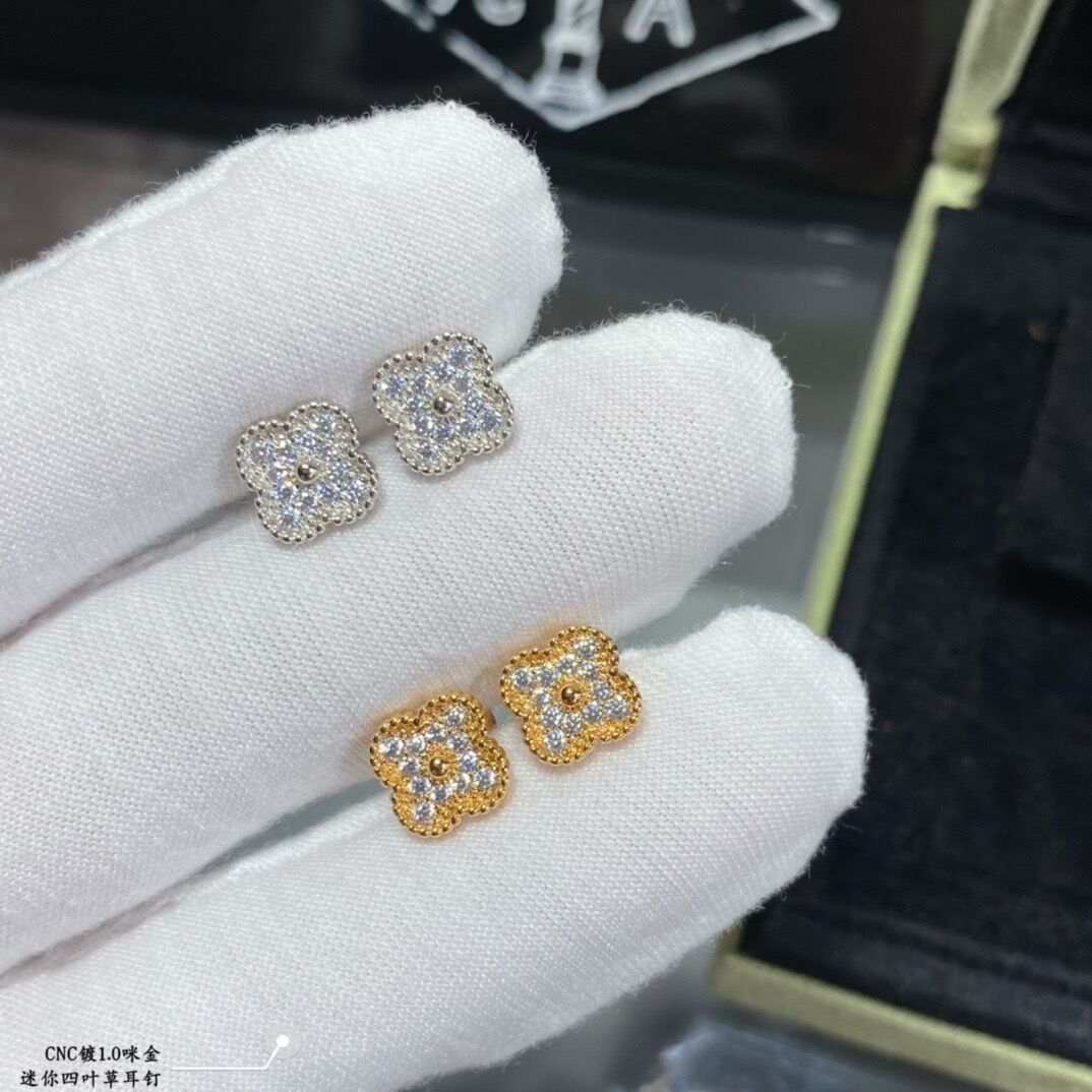 18K 하이엔드 미러급 반클리프 스윗 알함브라 다이아 귀걸이 (구성품 풀박스)