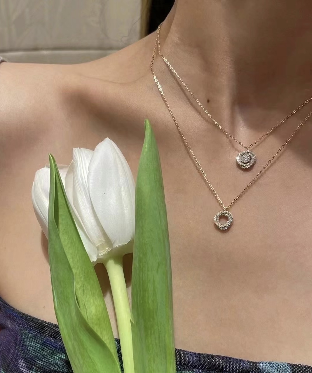 18K 하이엔드 미러급 까르띠에 트리니티 다이아 목걸이 (구성품 풀박스)