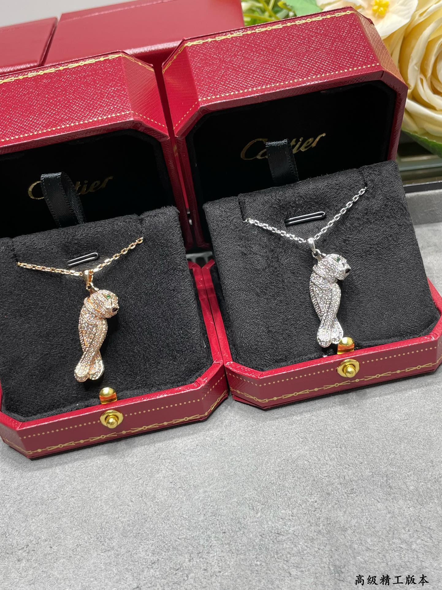 18K 하이엔드 미러급 까르띠에 팬더 드 다이아 목걸이 (구성품 풀박스)