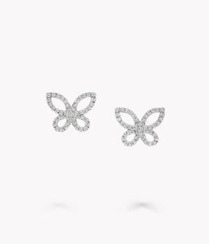 18K 하이엔드 미러급 그라프 미니 버터플라이 실루엣 이어링 RGE1810