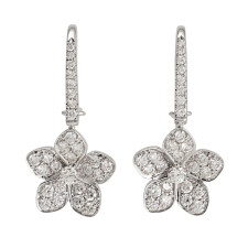 18K 하이엔드 미러급 그라프 와일드 플라워 드롭 귀걸이