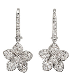 18K 하이엔드 미러급 그라프 와일드 플라워 드롭 귀걸이