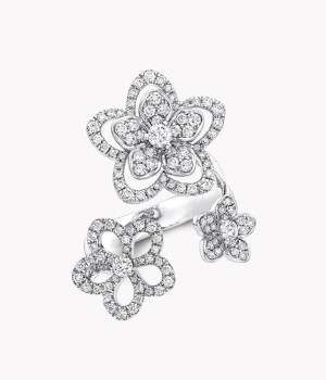 18K 하이엔드 미러급 그라프 와일드 플라워 트리플 반지 RGR841