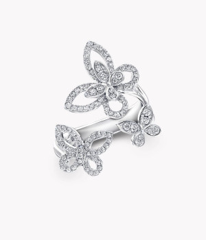 18K 하이엔드 미러급 그라프 트리플 버터플라이 실루엣 링 RGR790