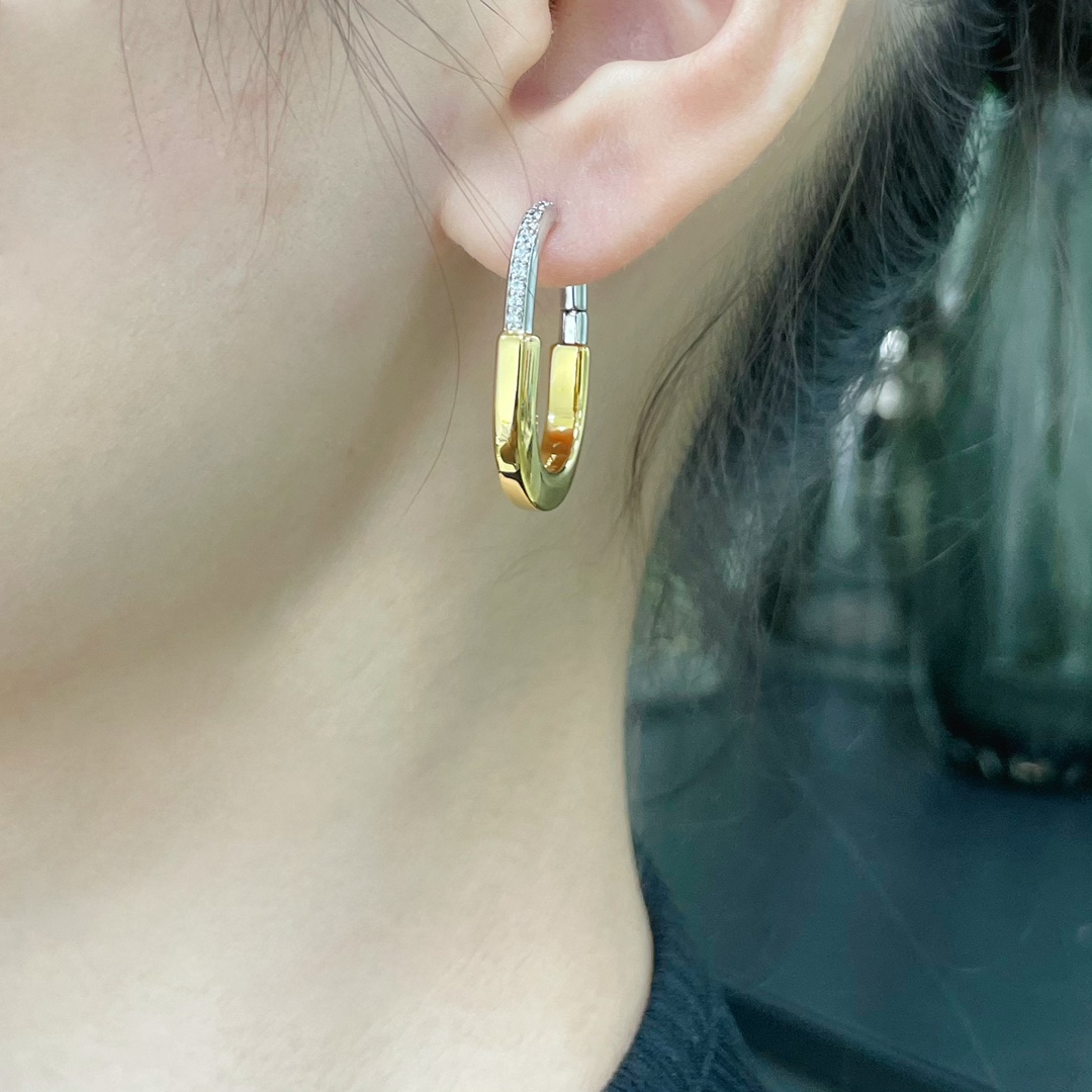 18K 하이엔드 미러급 티파니앤코 락 파베 귀걸이 (구성품 풀박스)
