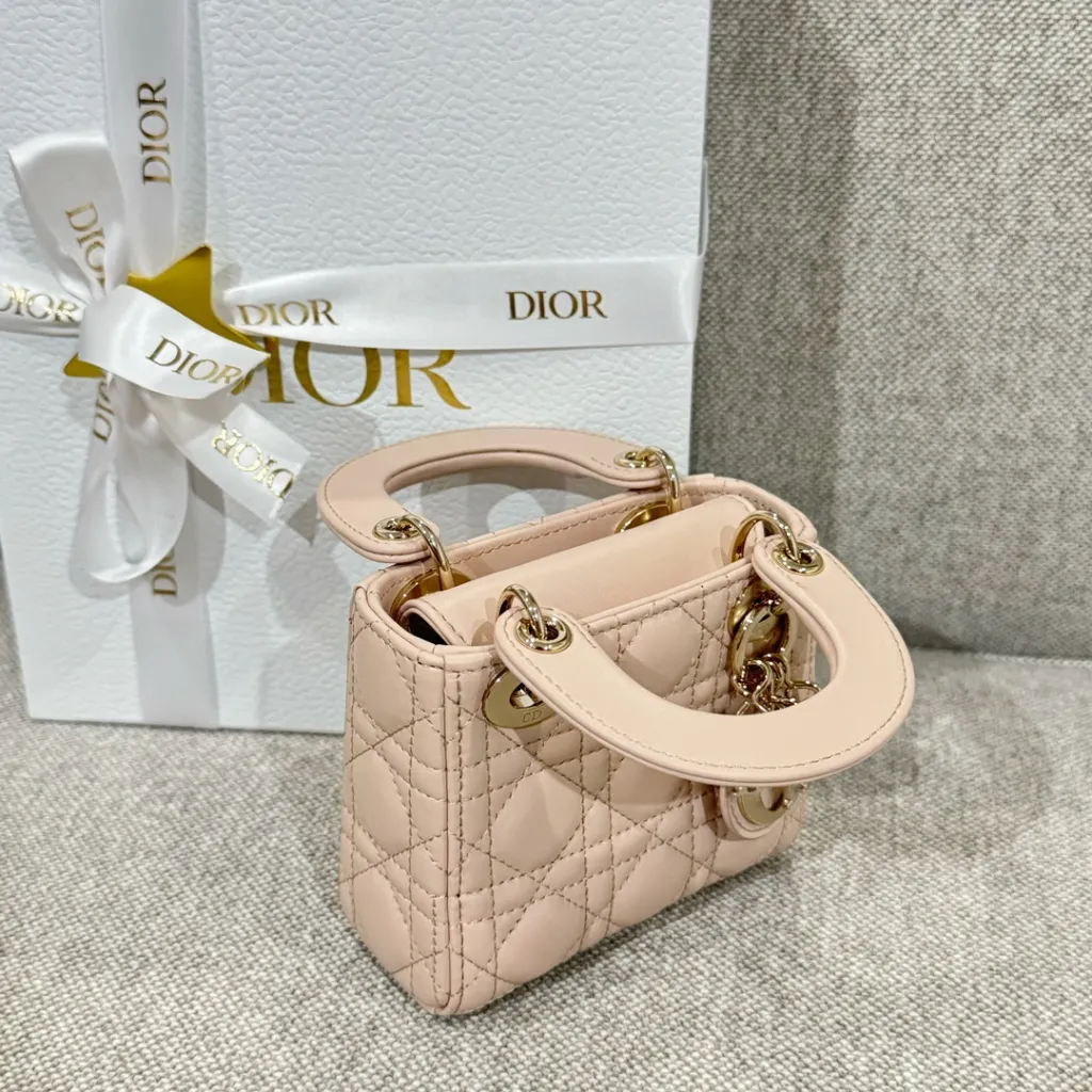 디올 레이디 디올 마이크로 백 파우더 핑크