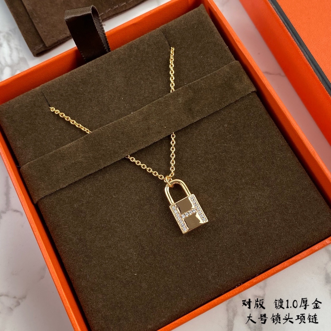 18K 하이엔드 미러급 에르메스 H 패드락 목걸이 (구성품 풀박스)