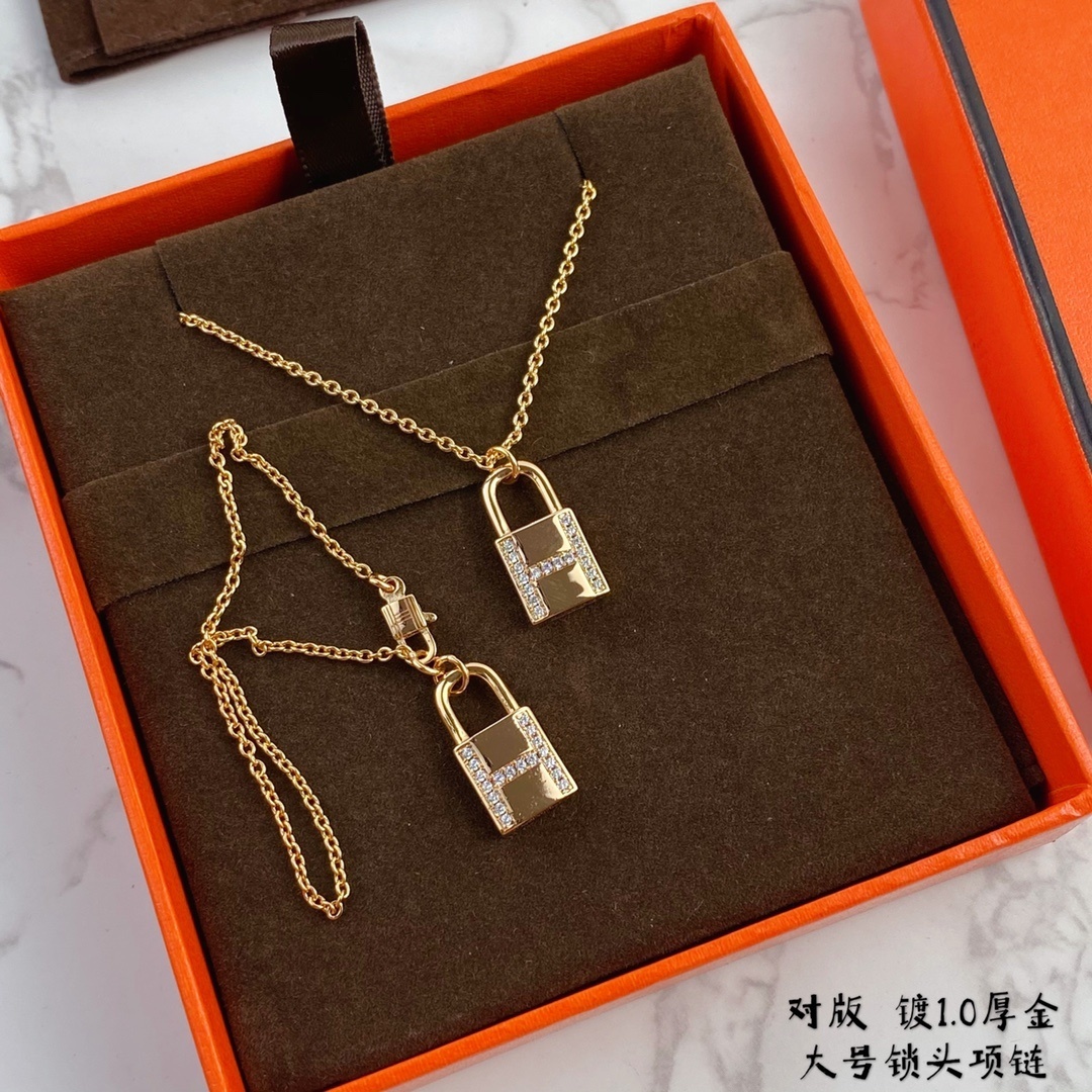 18K 하이엔드 미러급 에르메스 H 패드락 목걸이 (구성품 풀박스)