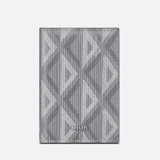 디올 카드지갑 남성용 버티컬 2단 CD다이아몬드 캔버스 그레이