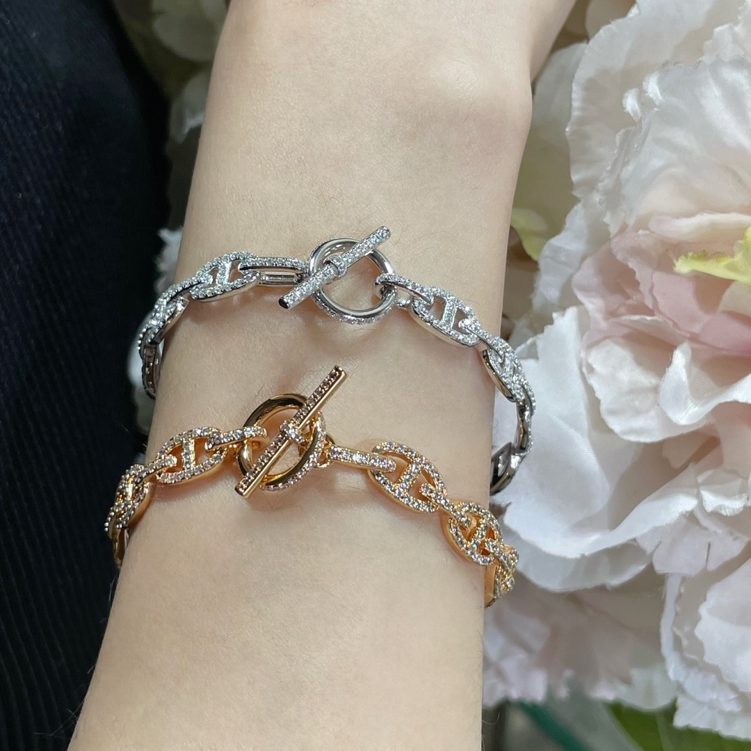 18K 하이엔드 미러급 에르메스 샹달 엔체이니 팔찌 (구성품 풀박스)