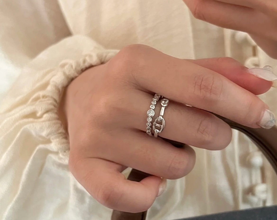 18K 하이엔드 미러급 에르메스 샹달 반지 (구성품 풀박스)