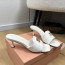 미우미우 레터링 뮬 힐 5cm