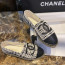 샤넬 트위드 CC Espadrille 화이트 블랙