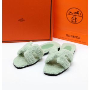 (국내배송) 에르메스 오란 양털 시어링 샌들 슬리퍼