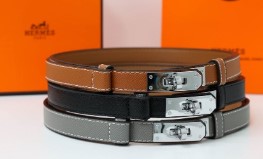 (국내배송) 에르메스 켈리(Kelly) 18 실버 버클 벨트