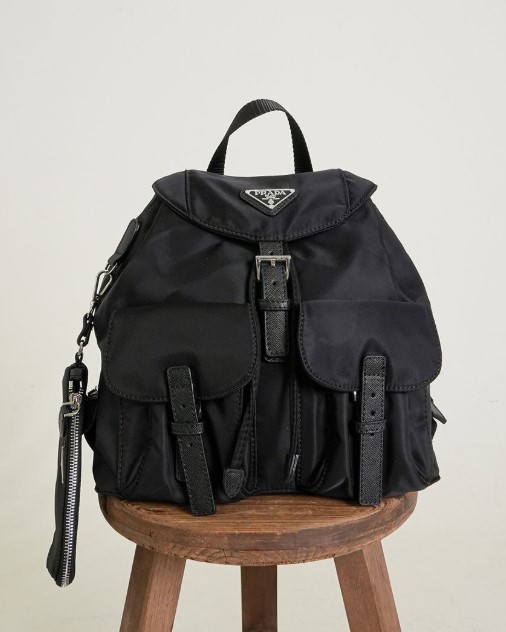 (국내배송) 프라다 리나일론 투포켓 백팩 스몰 & 미니 파우치