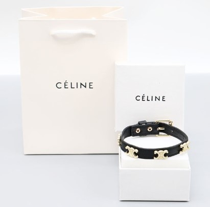 (국내배송) 셀린느 트리옹프 레더 스트랩 팔찌