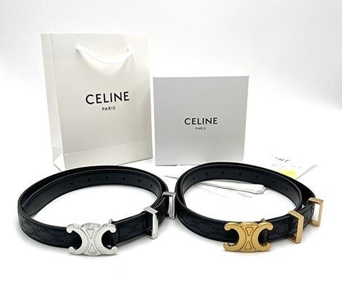 (국내배송) 셀린느 트리옹프 엠보싱 가죽 여성벨트