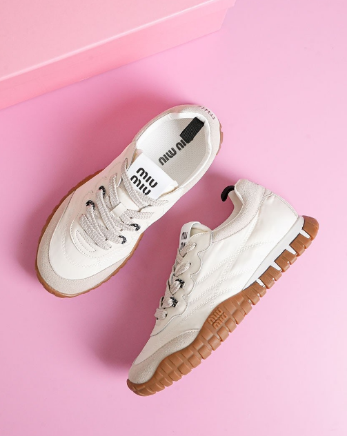 (국내배송) 미우미우 타이어 테크니컬 패브릭 앤 스웨이드 스니커즈