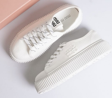 (국내배송) 미우미우 데님 오버솔 화이트 스니커즈