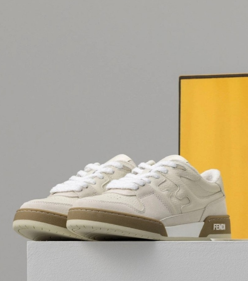 (국내배송) 펜디 매치 화이트 스웨이드 로우탑